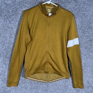 Rapha Classic Long Sleeve Cycling Jersey Mens Large Yellow Full Zip Wool Blend